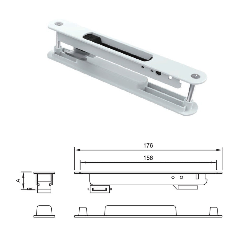 Cerradura Manual Cierre embutido de Doble Cara para Ventanas uPVC y Aluminio color blanco