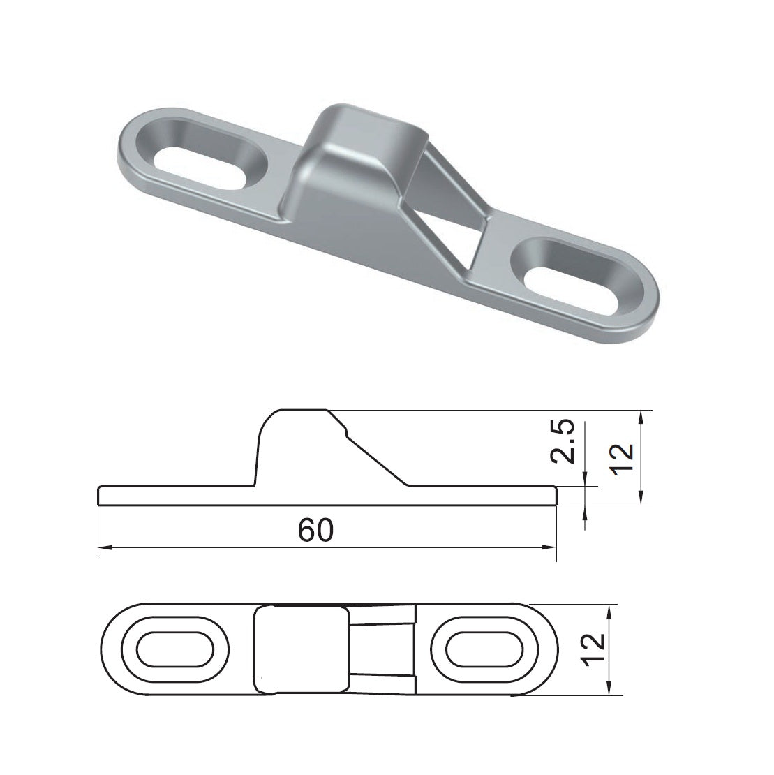Recibidor de Gancho de cierre Cerradura Manual Cierre embutido de Doble Cara