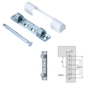 Bisagra superior con cover embellecedor y pin de paso hardware para sistema de ventanas uPVC y Aluminio