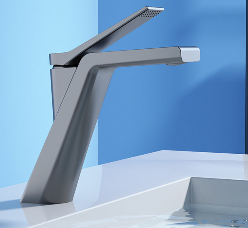 Grifo para lavamanos 25 cm Monomando pluma lavabo Gris Mate de alta calidad