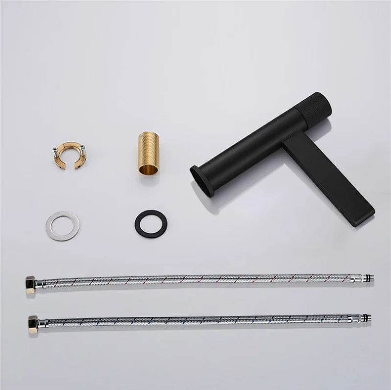 Grifo para lavamanos 26cm perilla Monomando pluma lavabo Negro Mate de alta calidad