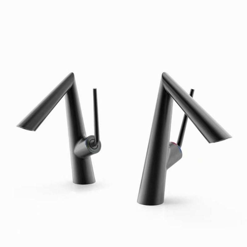 Grifo para lavamanos 27 cm Monomando pluma lavabo Gris mate de alta calidad