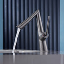 Grifo para lavamanos 27 cm Monomando pluma lavabo Gris mate de alta calidad