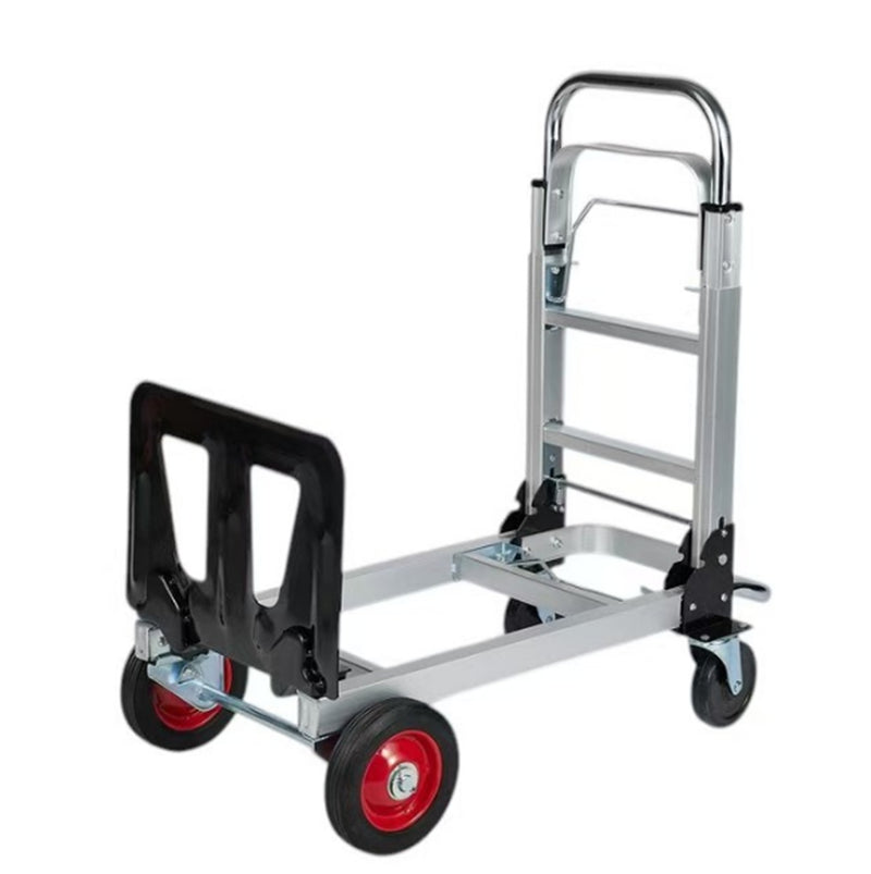 Carretilla Carrito de carga plegable convertible 2 en 1 ruedas de goma carga max. 150kg Acero y aluminio