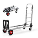 Carretilla Carrito de carga plegable convertible 2 en 1 ruedas de goma carga max. 150kg Acero y aluminio