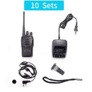 Radios Walkie Talkie Baofeng con cargador y auricular color Negro 400-470 bidireccionales de mano recargables de 16 canales (paquete de 10)
