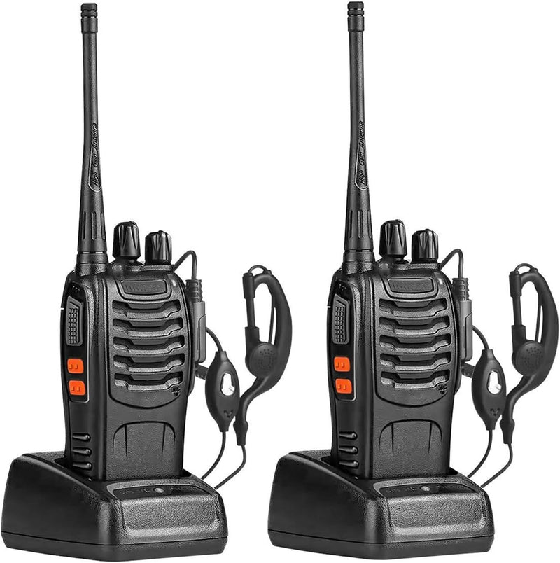 Radios Walkie Talkie Baofeng con cargador y auricular color Negro 400-470 bidireccionales de mano recargables de 16 canales (paquete de 10)