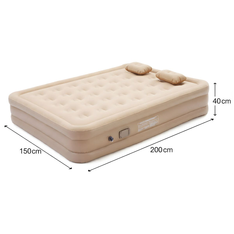 Colchón Inflable Con Bomba Eléctrica Incorporada (Full). Colchón De Aire Automático Y Portátil. Cama De Aire con 2 almohadas. Carga Tipo C (200×150×40cm).