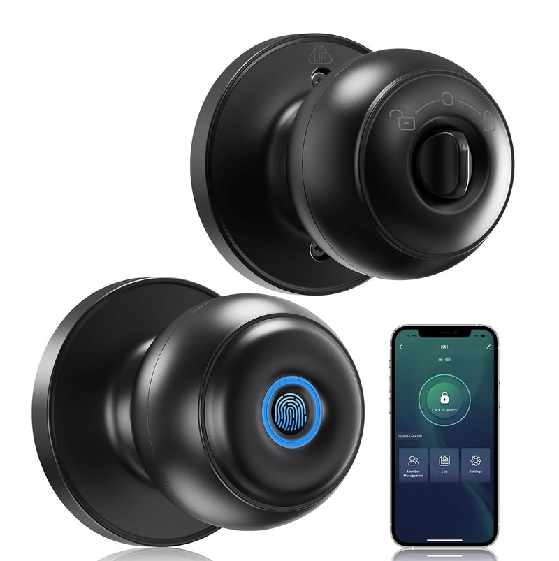 Cerradura Inteligente perilla pomo de puerta Cerrojo Smart Lock 4 en 1 Llave Huella llave Bluetooth Tuya app fácil de instalar