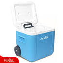 Cooler Portátil con rueditas 52L/55QT Tiempo en frío: 72hrs.  53 x 44 x 47.6 cm, Ideal para 48 botellas de Coca-Cola de 550 ml Hielera.