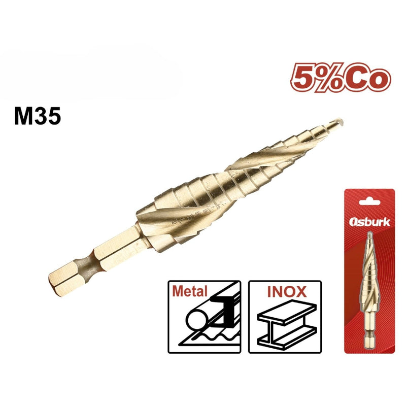 Brocas Escalonadas HSS M35 Hexagonal 5% Cobalto