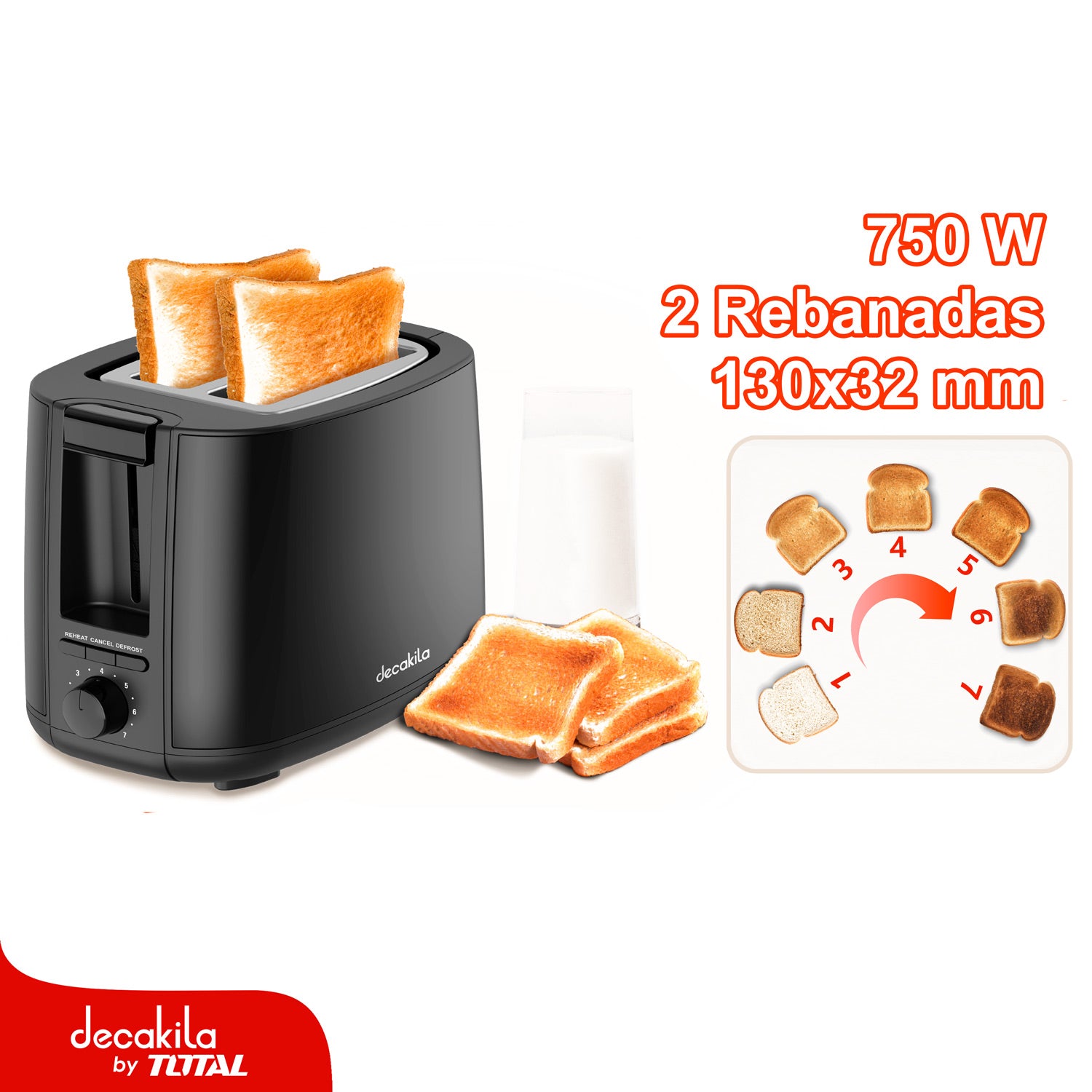 Tostadora De Pan Tostadora Vertical 750W Rebanadas, Acero