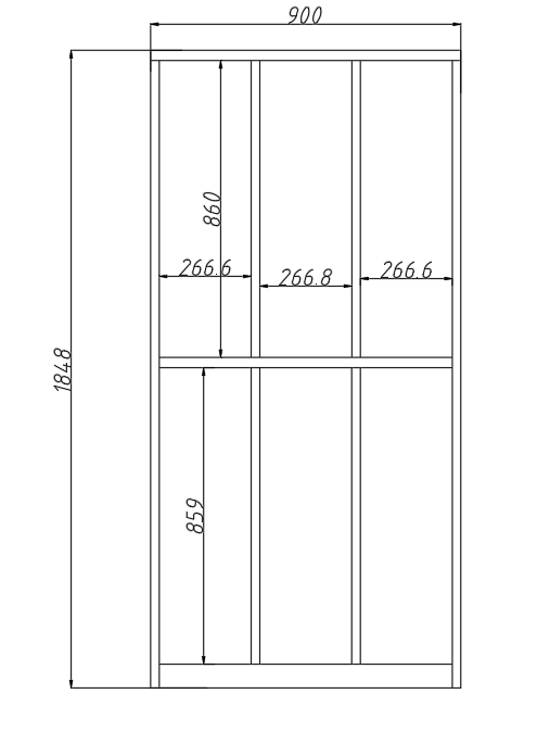 Locker Casilleros metálicos de 6 casillas 2 niveles con barra de ropa repisa y cerradura de llave 1850x900x450mm