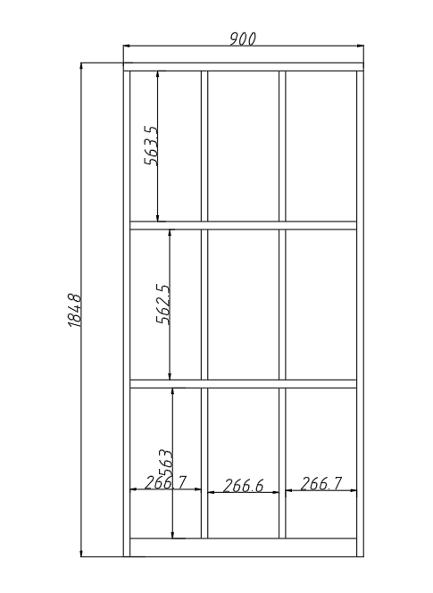 Locker Casilleros metálicos de 9 casillas 3 niveles con cerradura de llave 1850x900x450mm