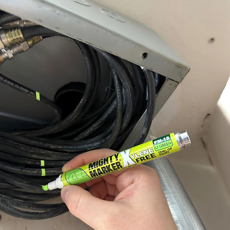 Marcador industrial verde de pintura permanente