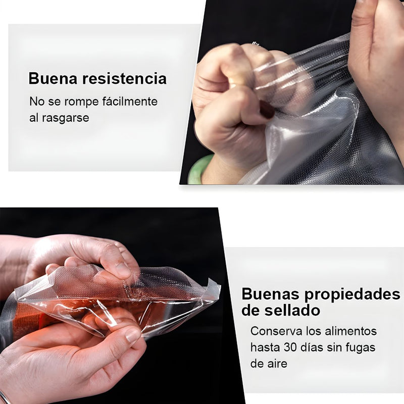 Rollos de bolsas para sellado al vacío. Libre de BPA. Apto para congelador y microondas. Rollo de envasado al vacío.