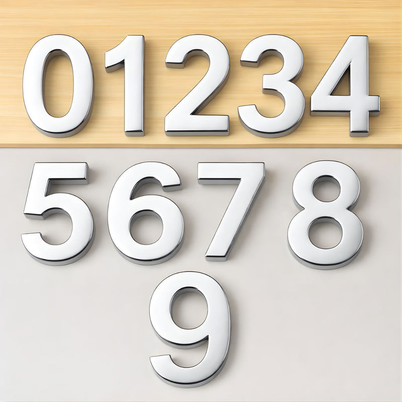 Números en Acrílico Autoadhesivo (7x4.5x0.8cm) para Fachadas y Puertas. Letrero Señal Numérica Adhesiva (unidad).