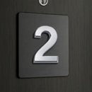 Número 2 en Acrílico Autoadhesivo (7x4.5x0.8cm) para Fachadas y Puertas. Letrero Señal Numérica Adhesiva.