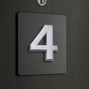 Número 4 en Acrílico Autoadhesivo (7x4.5x0.8cm) para Fachadas y Puertas. Letrero Señal Numérica Adhesiva.