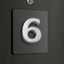 Número 6 en Acrílico Autoadhesivo (7x4.5x0.8cm) para Fachadas y Puertas. Letrero Señal Numérica Adhesiva.