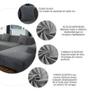 Fundas Elásticas Para Sofás. Cubiertas Protectoras Para Sillones De Jacquard Suave. Color Gris Claro.