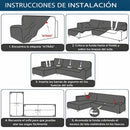 Fundas Elásticas Para Sofás. Cubiertas Protectoras Para Sillones De Jacquard Suave. Color Gris Claro.