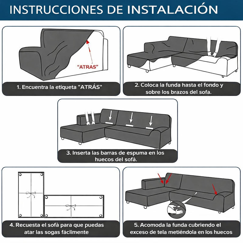 Fundas Elásticas Para Sofás. Cubiertas Protectoras Para Sillones De Jacquard Suave. Color Gris Claro.