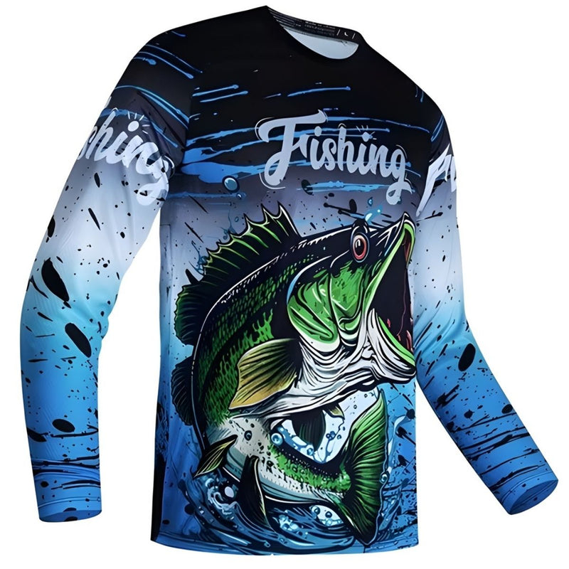 Suéter de Pesca Manga Larga Hombre con Protección UV. Camiseta De Secado Rápido y Deportivo para Actividades Outdoor.