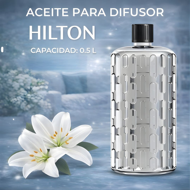 Aceite Esencial Ideal Para Difusor De Aroma. Fragancia Hilton (0.5L) Compatible con LT696. Aromaterapia.