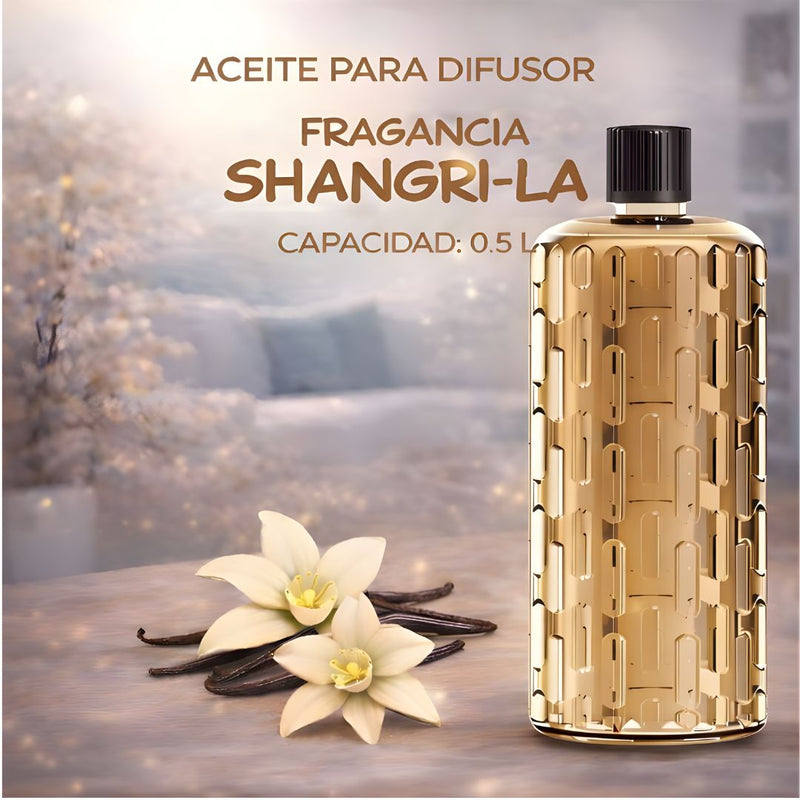 Aceite Esencial Ideal Para Difusor De Aroma. Fragancia Shangri-La (0.5L) Compatible con LT696. Aromaterapia.