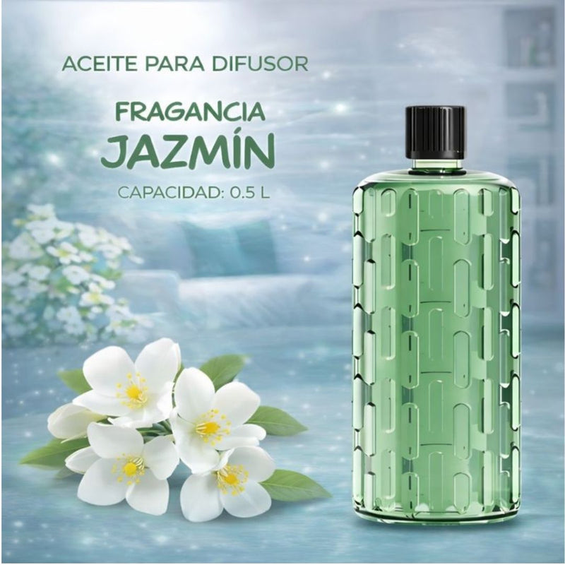Aceite Esencial Ideal Para Difusor De Aroma. Fragancia Jazmin (0.5L) Compatible con LT696. Aromaterapia.