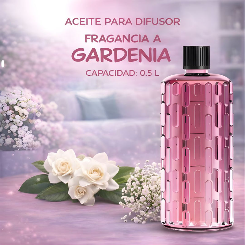 Aceite Esencial Ideal Para Difusor De Aroma. Fragancia Gardenia (0.5L) Compatible con LT696. Aromaterapia.