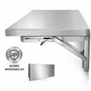 Repisas Mesas Plegables de Pared en Acero Inoxidable 201. Estantes Abatibles. Soporte Resistente Anticorrosión para Cocina, Lavandería o Taller.