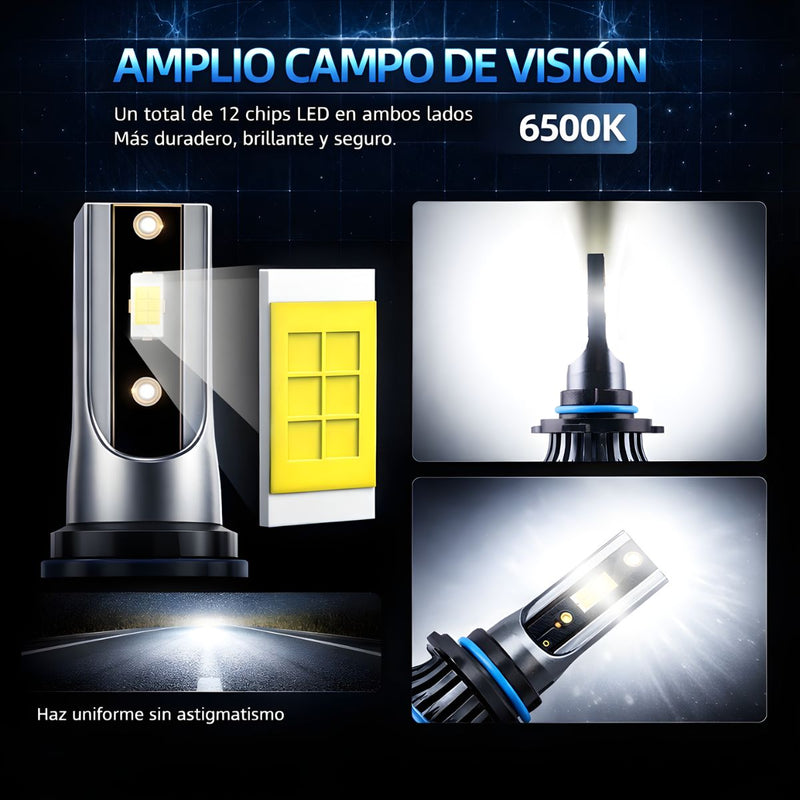 Bombillos LED Automotrices de Alta Potencia. Luces LED Para Auto. Repuesto De Focos Para Auto. Bombillos Para Faro Delantero. Luz Blanca. Plug & Play (se venden por unidad) No par.