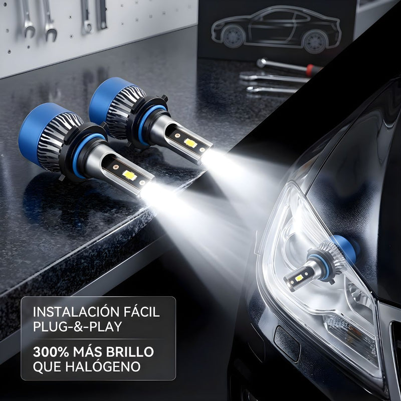 Bombillos LED Automotrices de Alta Potencia. Luces LED Para Auto. Repuesto De Focos Para Auto. Bombillos Para Faro Delantero. Luz Blanca. Plug & Play (se venden por unidad) No par.