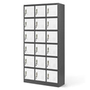 Locker Casilleros metálicos de 18 casillas 6 niveles con cerradura de llave 1850x900x450mm