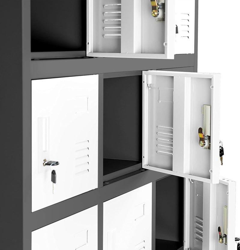 Locker Casilleros metálicos de 18 casillas 6 niveles con cerradura de llave 1850x900x450mm