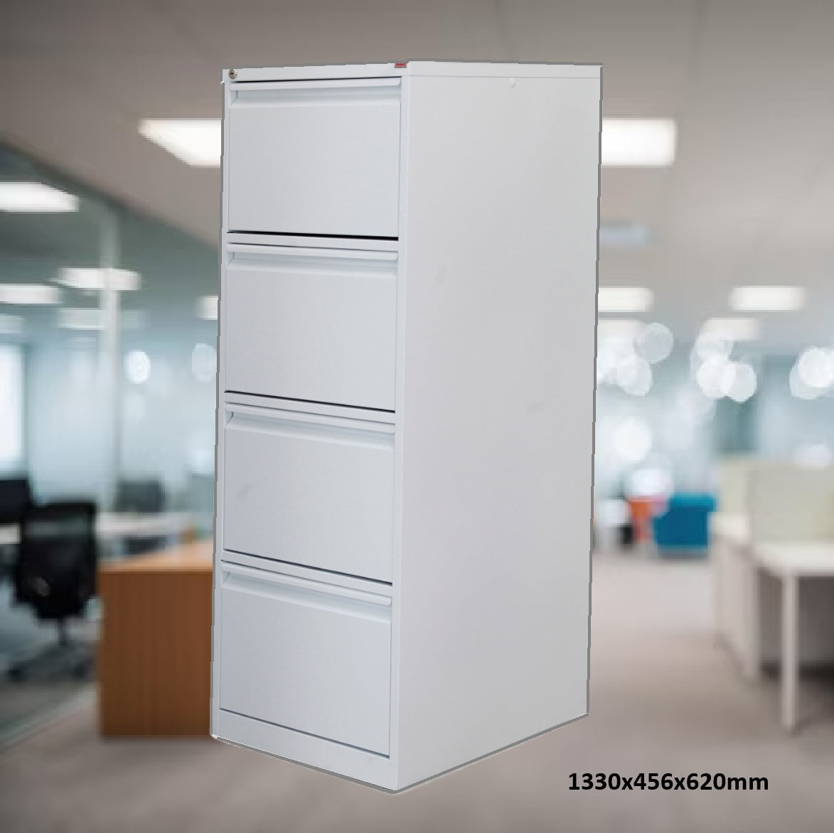 Archivador metalico 4 gabetas ajustable A4/FC5 anti-inclinación cerradura central 1330x456x620mm