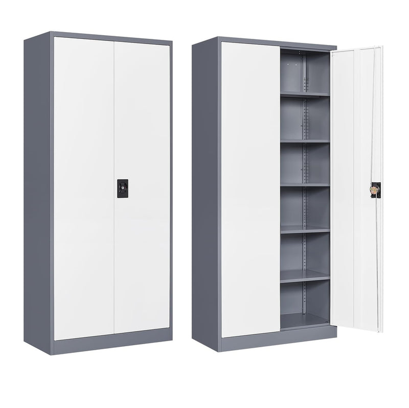 Mueble metalico Gabinete armado estructura plegable con 4 estantes ajustables y cierre multipunto 1850x900x400mm