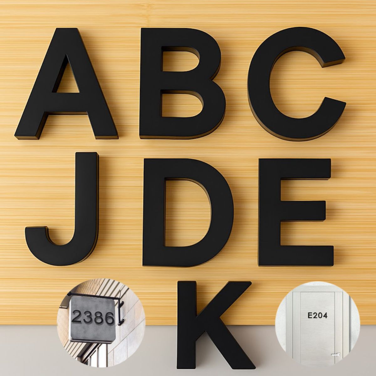 Letras en Acrílico Autoadhesivo 10x6.6cm para Fachadas y Puertas. Letrero Señal Alfabética Adhesiva. (Unidad)