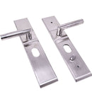 Juego De Maniguetas Para Puerta De Seguridad Universal Izquierda. Acero Cromado. Modelo 0603-1