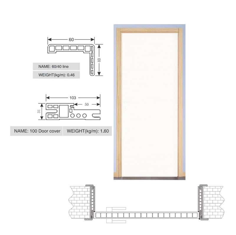 Repuesto de Marco y jamba para puertas WPC color FRESNO marco completo NO INCLUYE HOJA NI HERRAJES