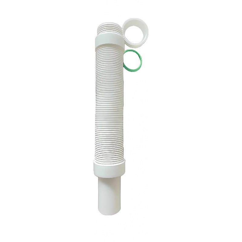 Tubo extensor para trampa de PVC para lavamanos o lavaplatos NESSATI  de 1 1/2" x 40cm- 80cm con salida para 1 1/2" NESSATI flexible