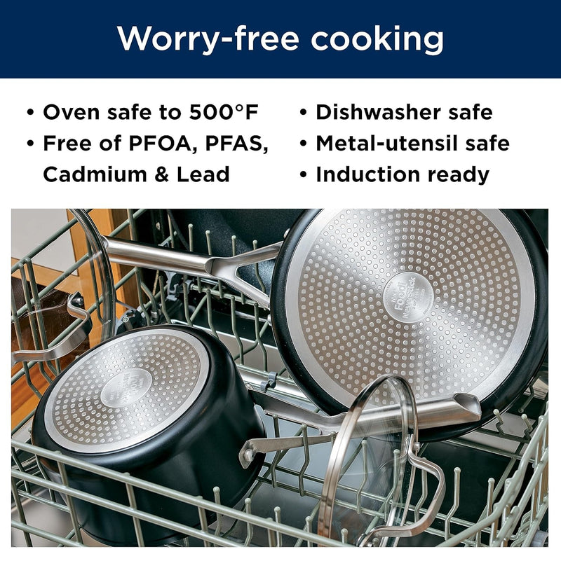 Ollas y sartenes Ninja Neverstick Essential de 10 Piezas. Juego de ollas y sartenes C19000.