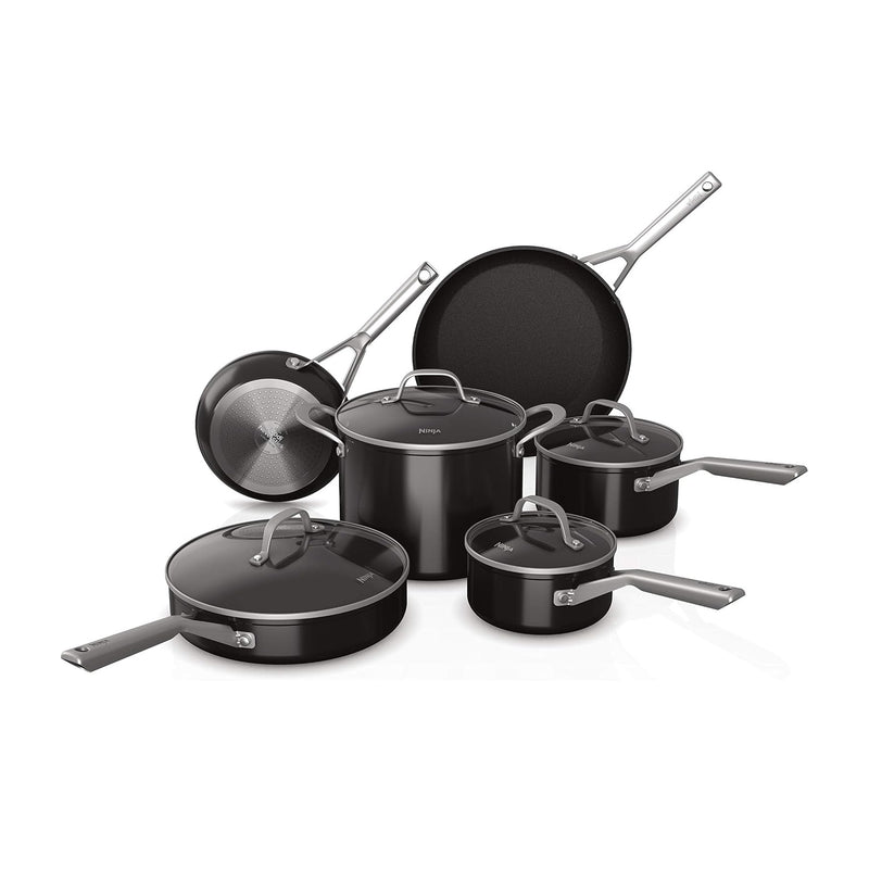Ollas y sartenes Ninja Neverstick Essential de 10 Piezas. Juego de ollas y sartenes C19000.