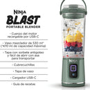 Licuadora personal Ninja Blast Green. Minibatidora portátil, recargable para smoothies, batidos de proteínas, pica hielo y frutas congeladas.