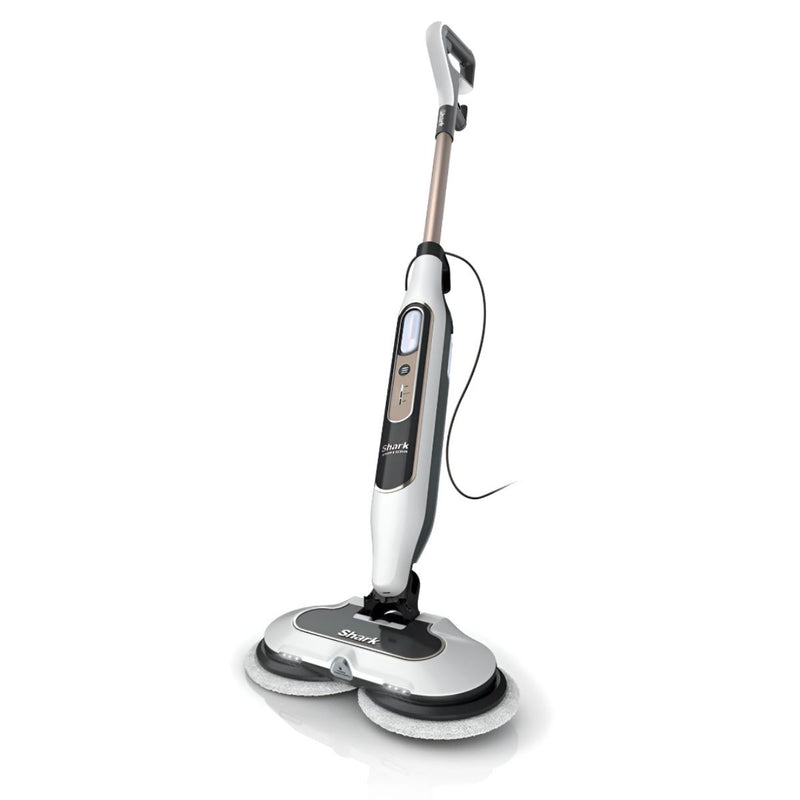 Limpiador a vapor Eléctrico Shark Steam & Scrub 120V. Limpieza Y Desinfección Con Vapor y Cepillos Giratorios Para Pisos. Incluye 2 almohadillas de microfibra.