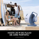 Ventilador Portátil Shark FlexBreeze HydroGo con Nebulizador. Abanico Inalámbrico, Recargable IPX5 para Interior y Exterior.