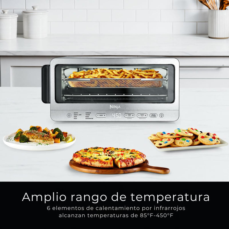 Horno Tostador con Air Fryer Ninja Flip OvenCrisp. Freidora de aire y Horno eléctrico multifuncional 8 en 1.