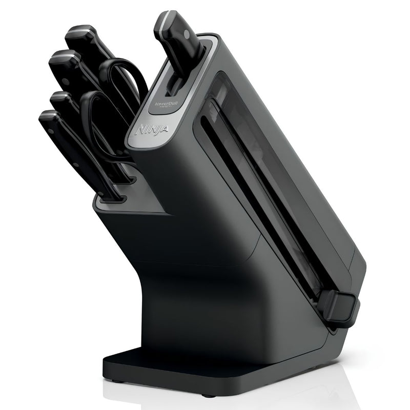 Cuchillos Ninja NeverDull. Set de 7 Piezas con Bloque y Afilador Integrado. Acero Inoxidable de Alta Precisión para Cocina.